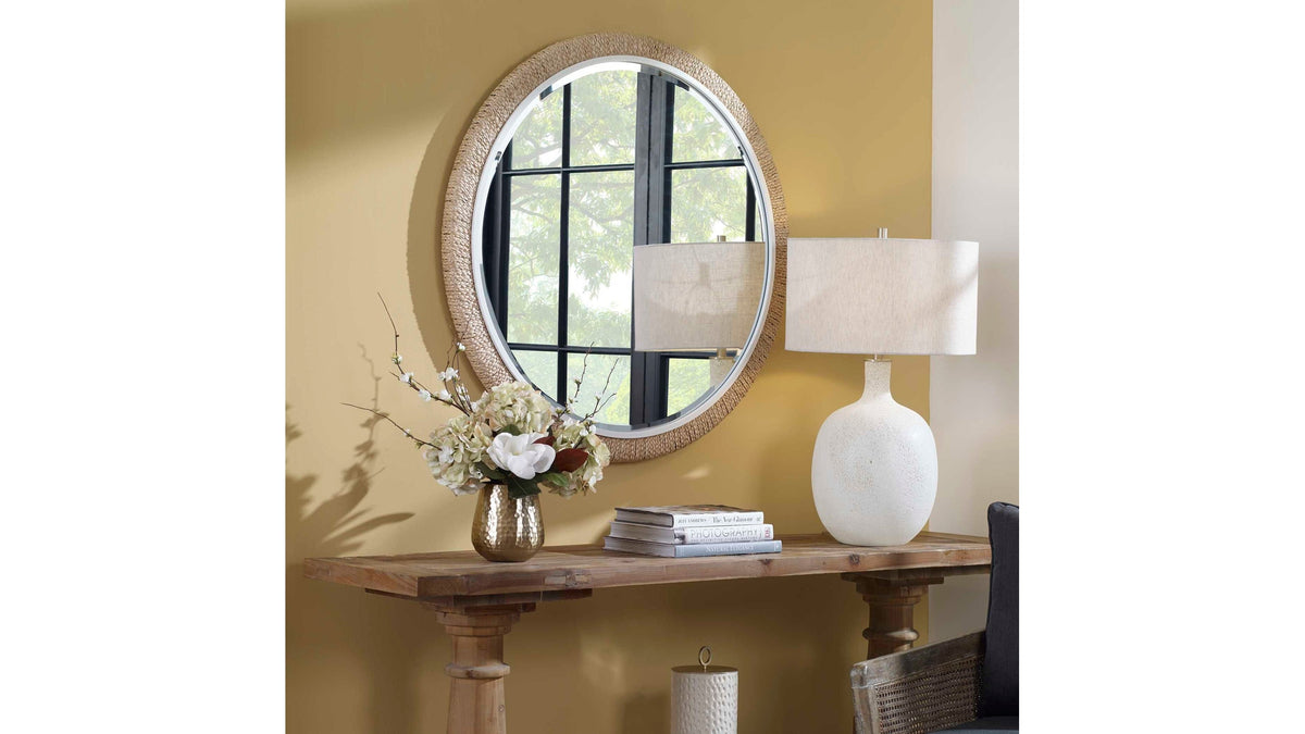Carbet - Round Rope Mirror - Light Brown