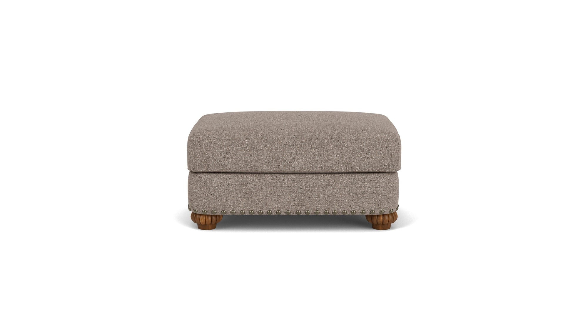 Patterson - Fabric Ottoman, Nailhead Trim