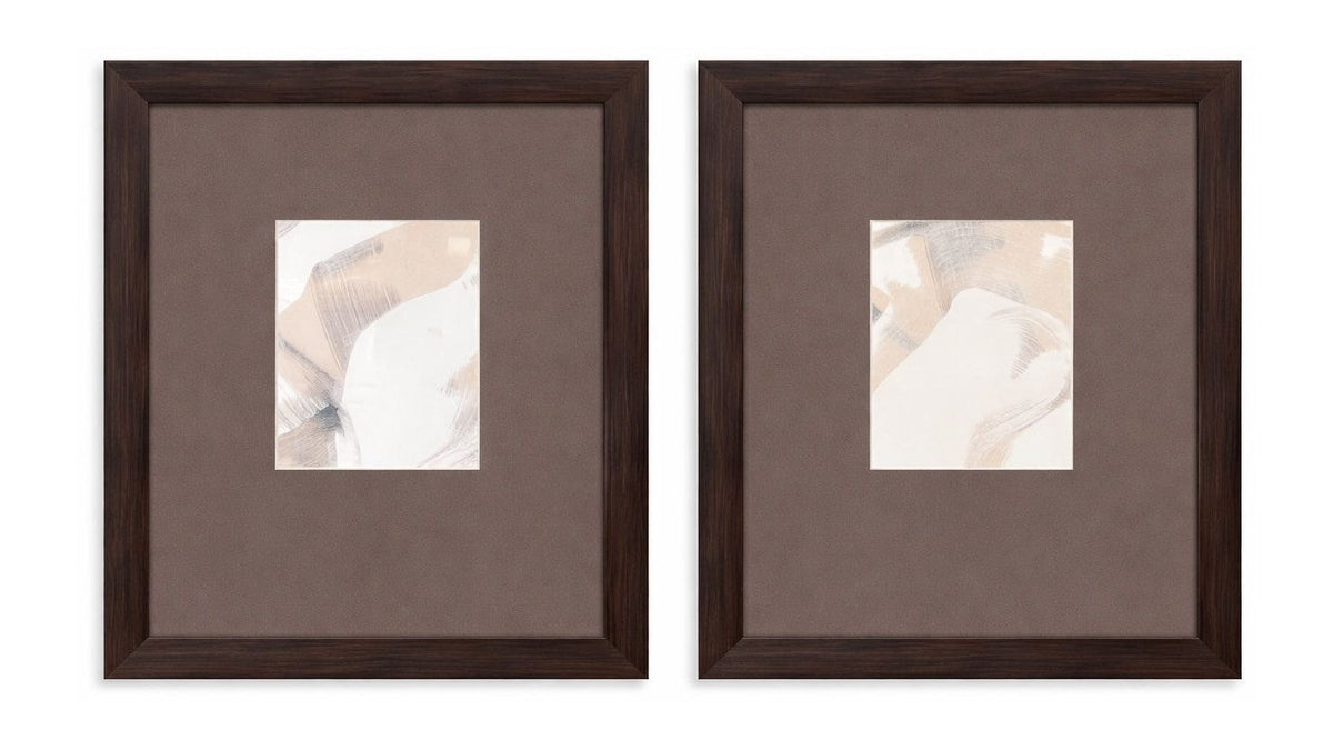 Eclectic Framed Print Set of 2 - Brown