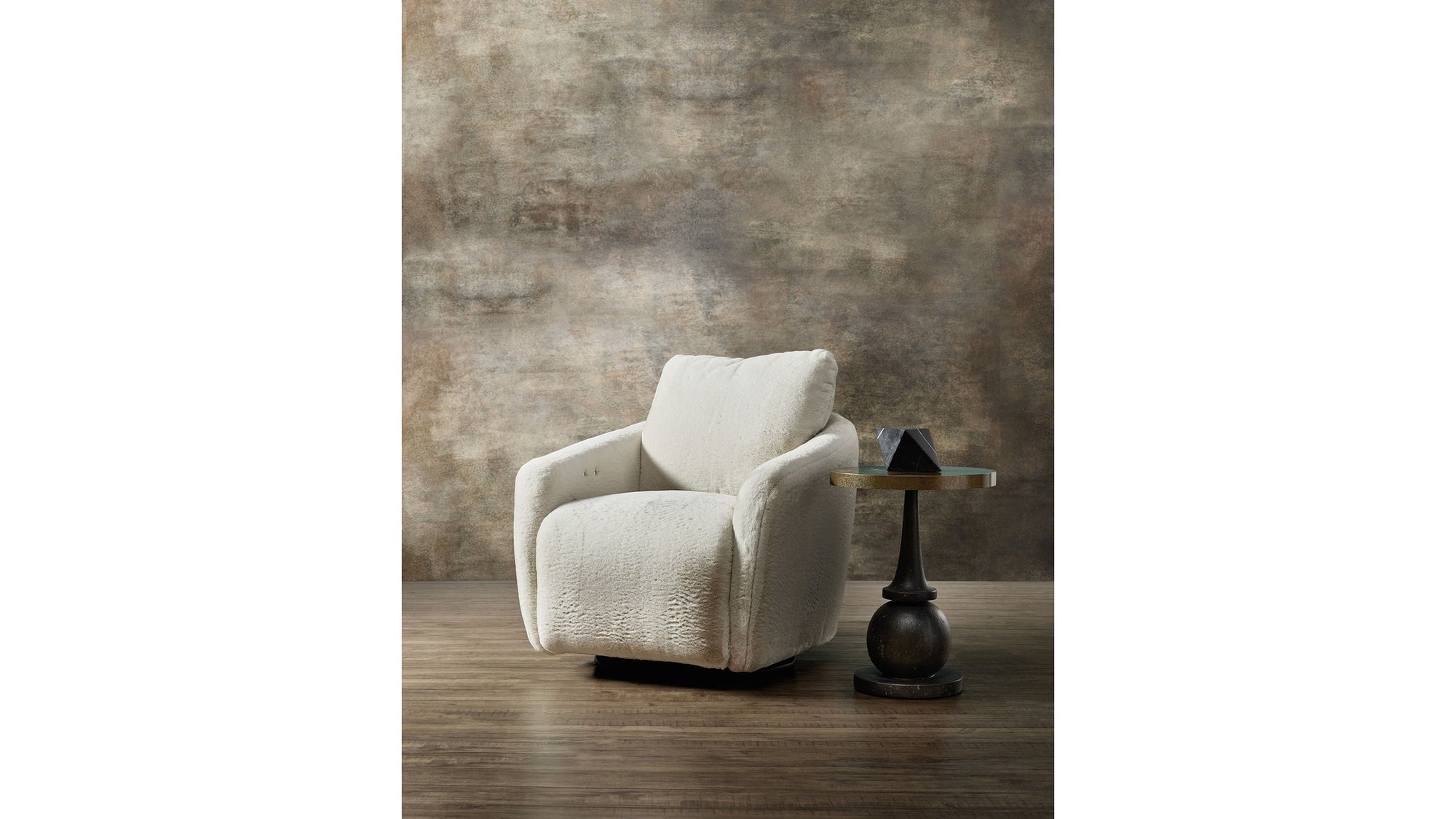 CC - Bonnie Swivel Chair With Power Footrest - White