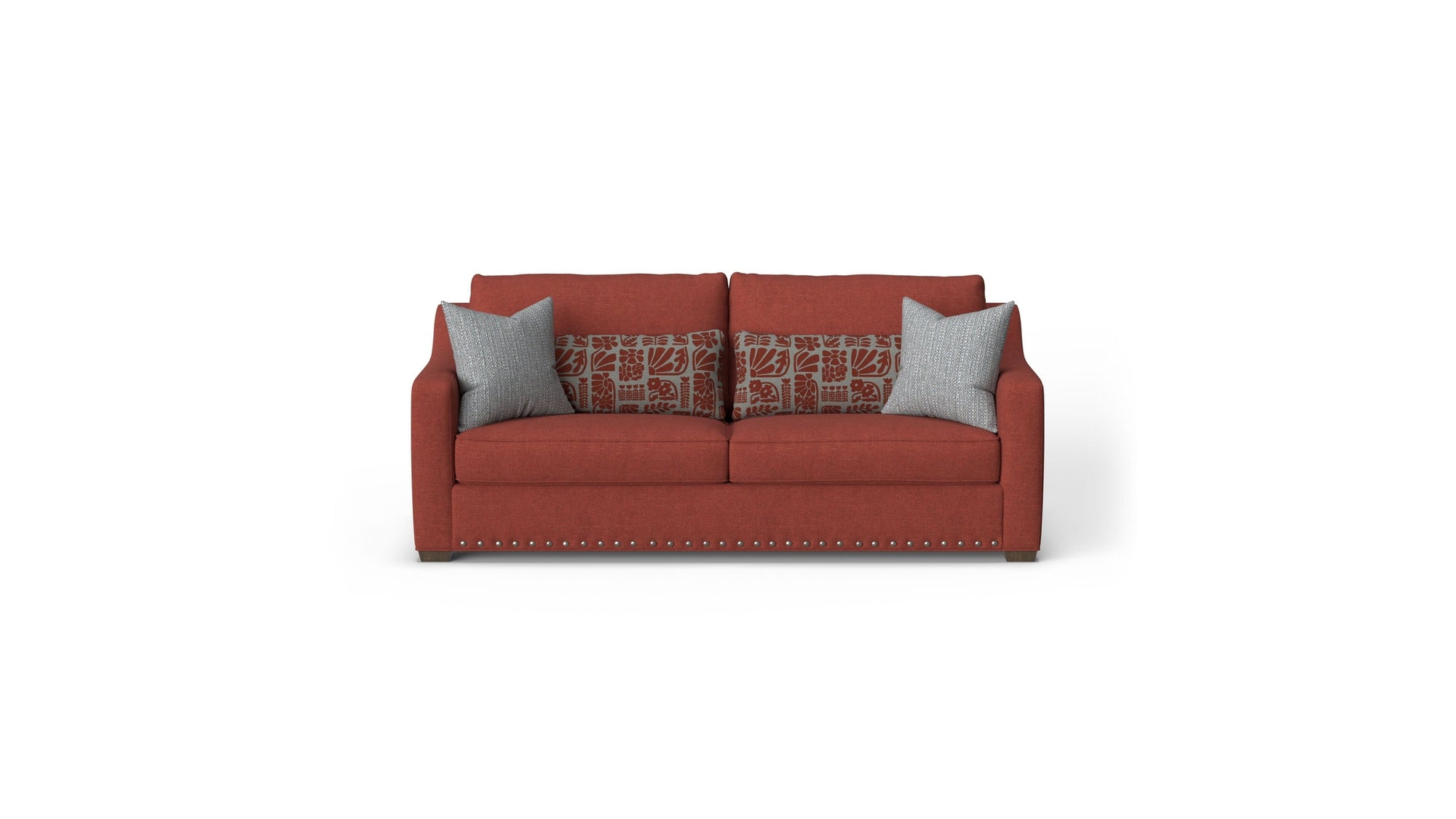 Milo - Fabric Two-Cushion Sofa With Nailhead Trim