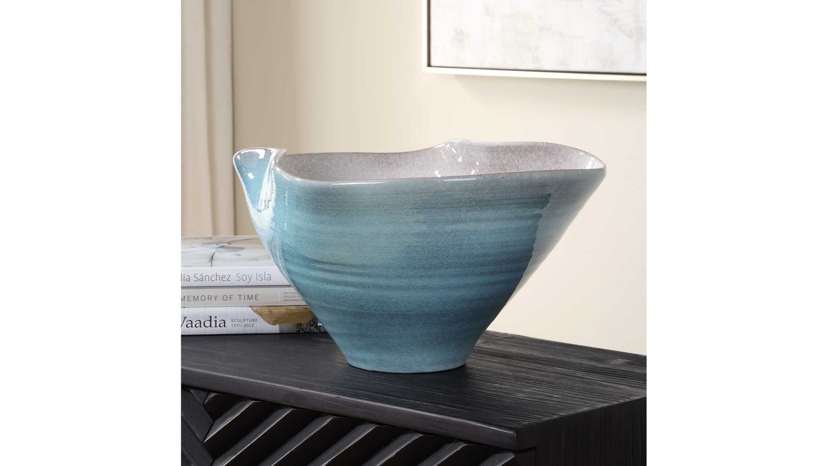 Blue Crest - Ceramic Bowl - Blue