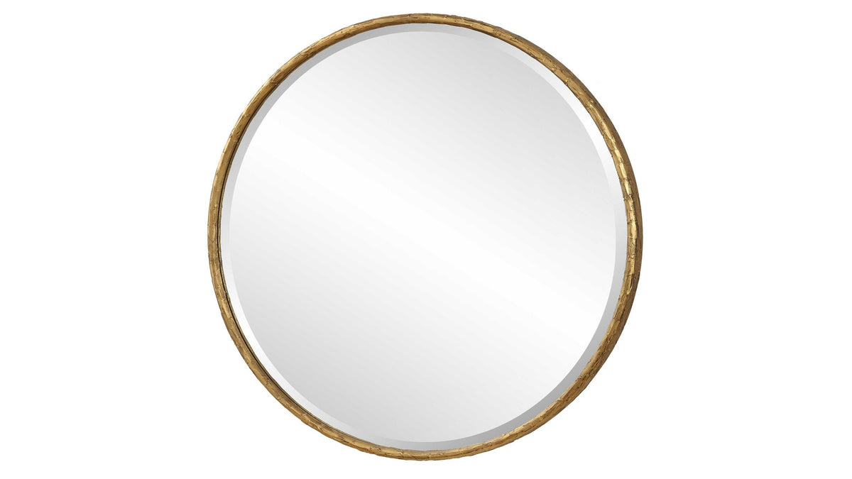 Sutton - Aged Gold Round Mirror