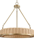 Ladakh - 9 Light Round Wicker Pendant - Gold