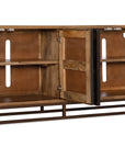 Swirl Door Entertainment Console - Light Brown / Dark Brown