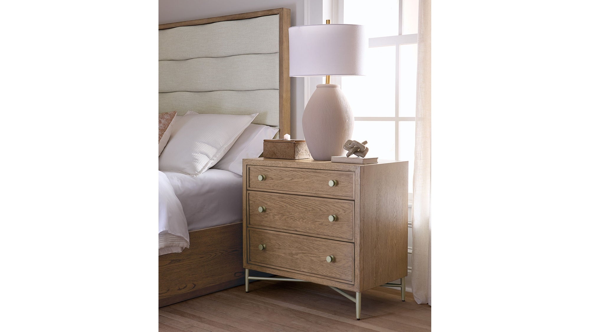 Sonnet - Three-Drawer Nightstand - Dark Gray
