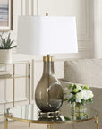Shyla - Dark Glass Table Lamp - White