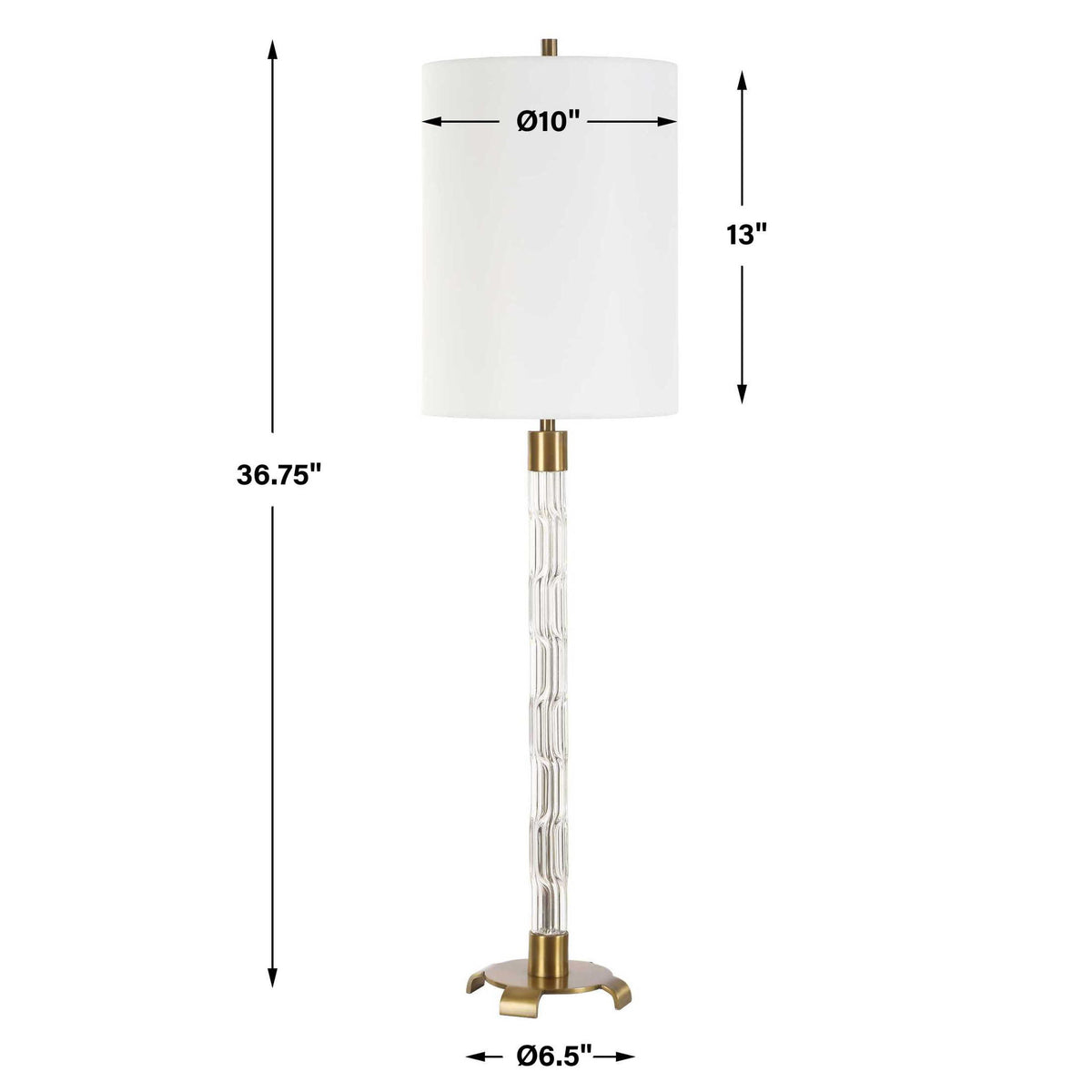 York - Crystal Buffet Lamp - Brass