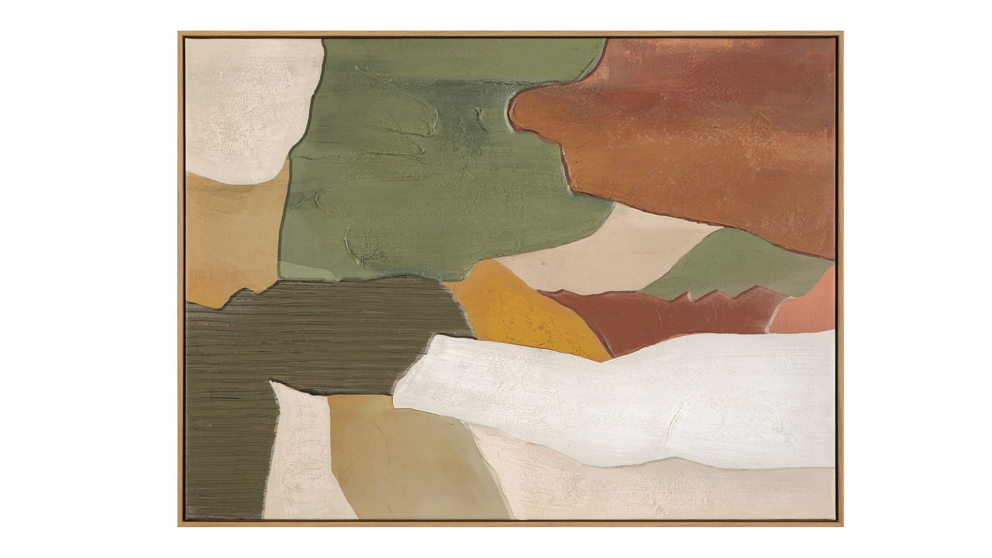 Terra Layers Framed Canvas - Brown