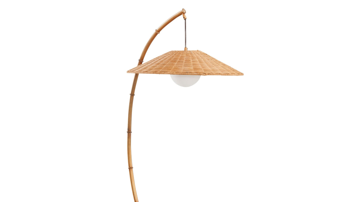 Frond - Floor Lamp - Gold / Rattan