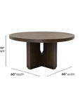 Athens - Round Dining Table - Chocolate Brown