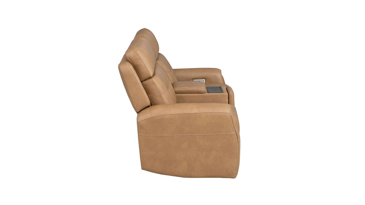 Felix - Power Reclining Loveseat With Console, Power Headrest, Lumbar, Heat &amp; Massage