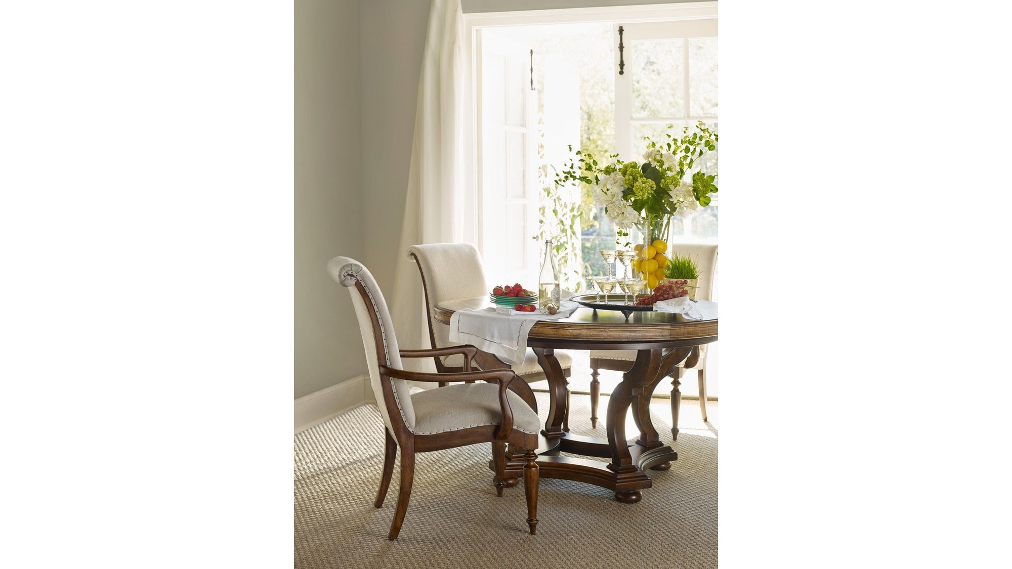 Archivist - Upholstered Arm Chair - Beige / Dark Brown