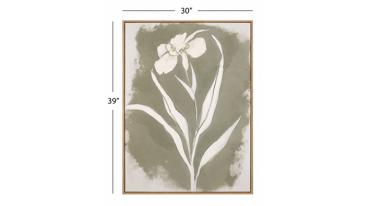 Serene Botanical I Framed Canvas - Beige