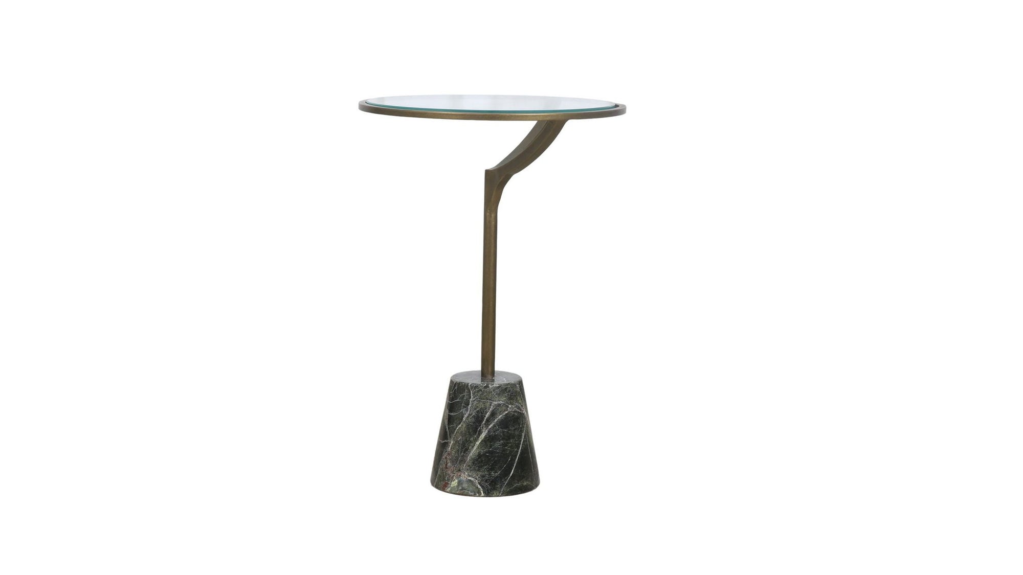 Gianna - Accent Table - Antique Brass / Green Marble