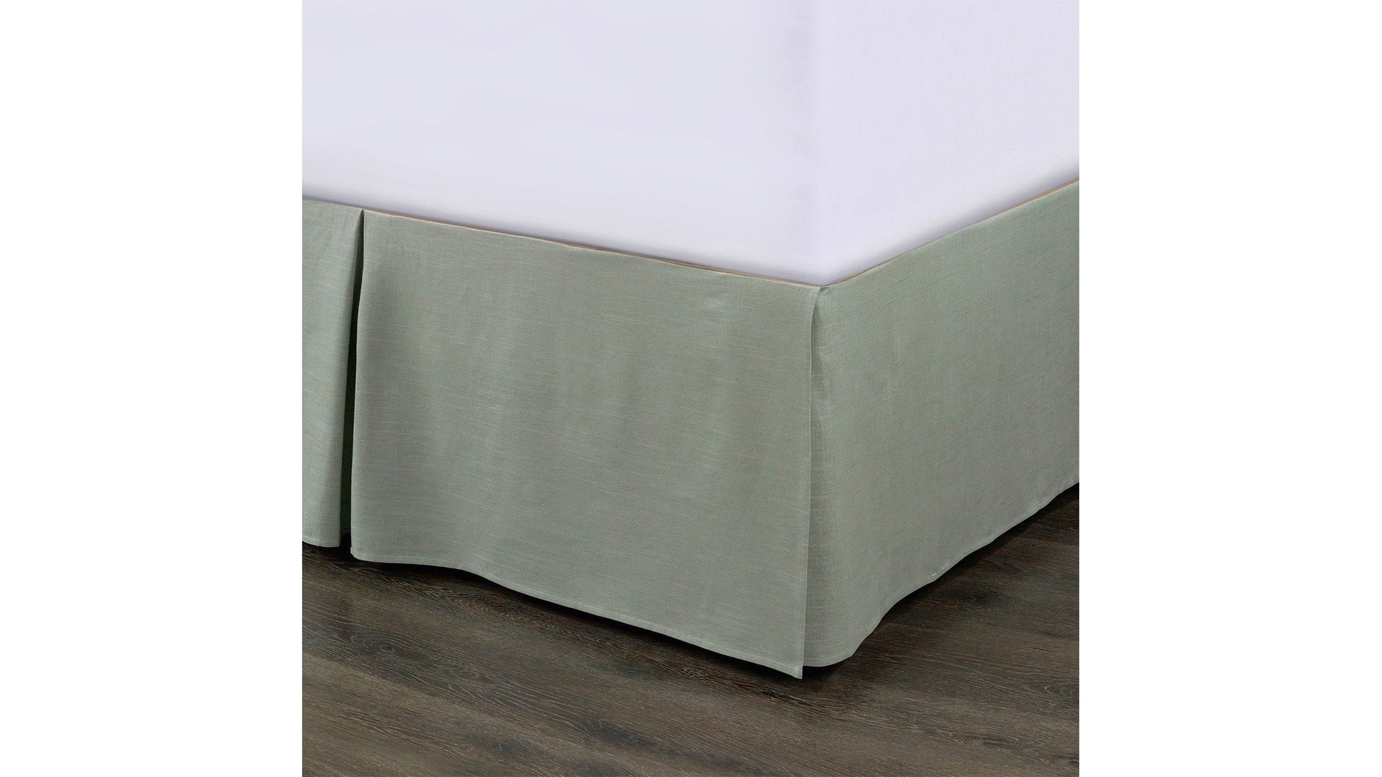 Hera - King Washed Linen Tailored Bed Skirt - Sage
