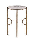Andrews - Side Table - White / Gold
