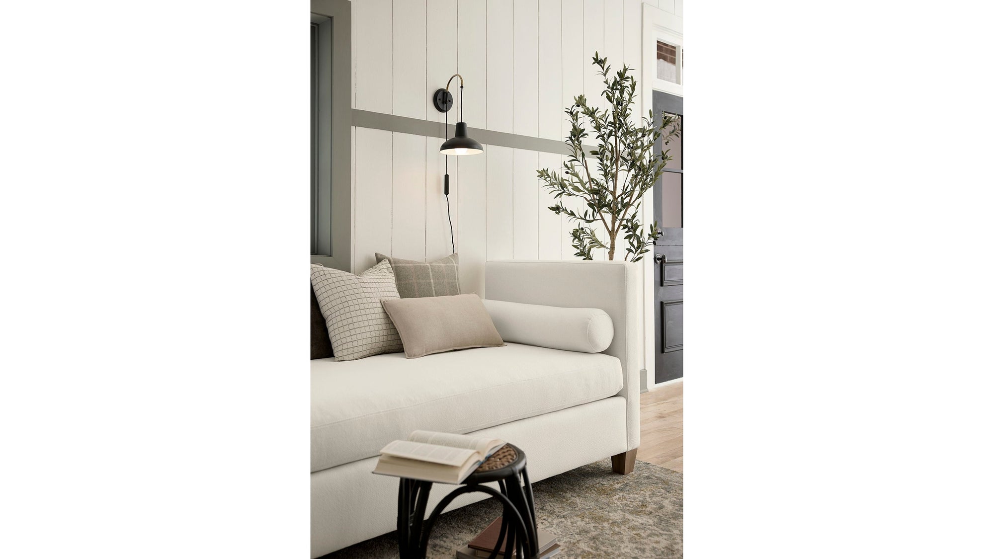 Tide & Timber - Linen Upholstery Day Bed With Twin Mattress And 4 Legs
