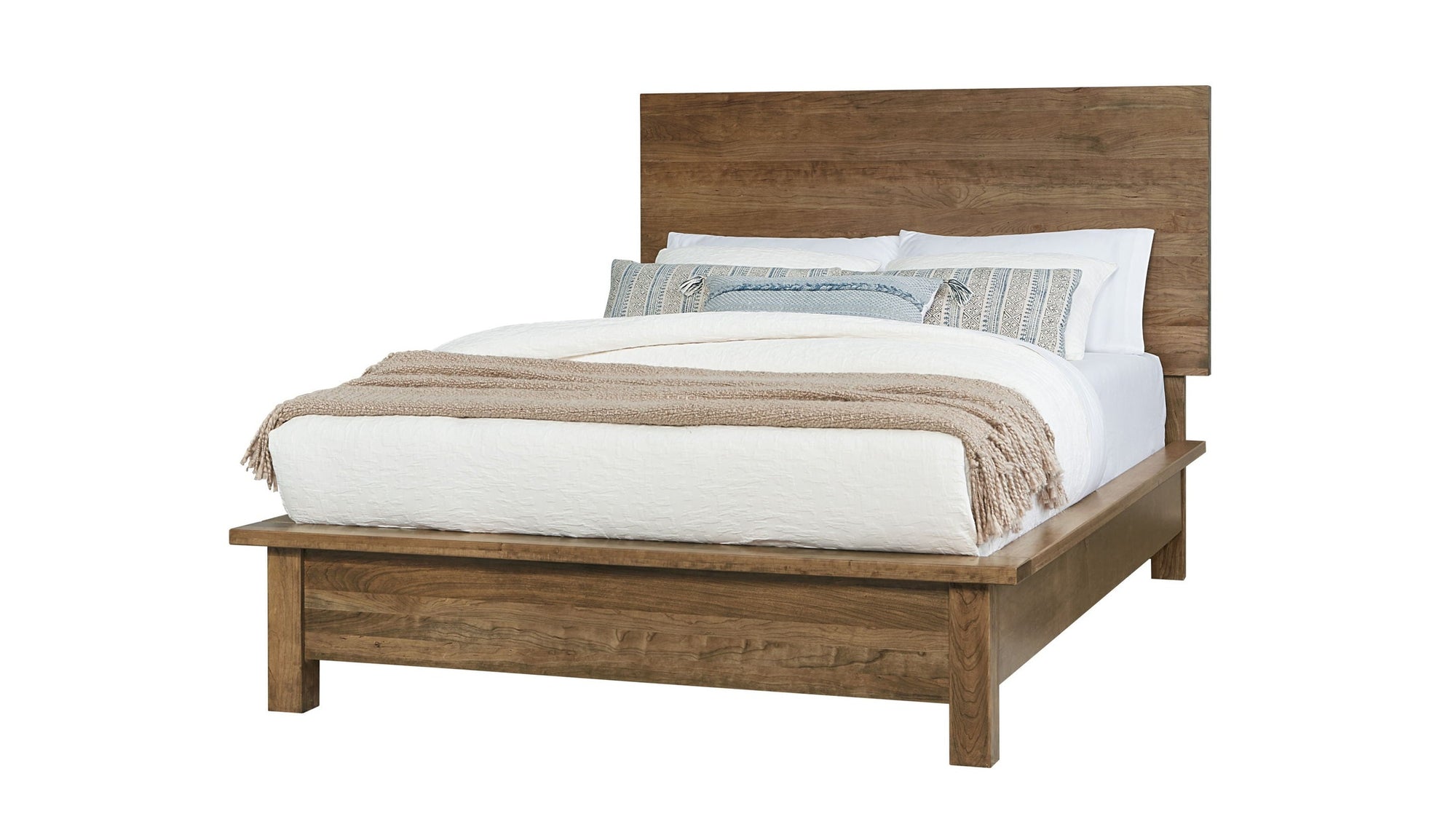 Crafted Cherry - Ben's Plank Bed With Terrace Footboard