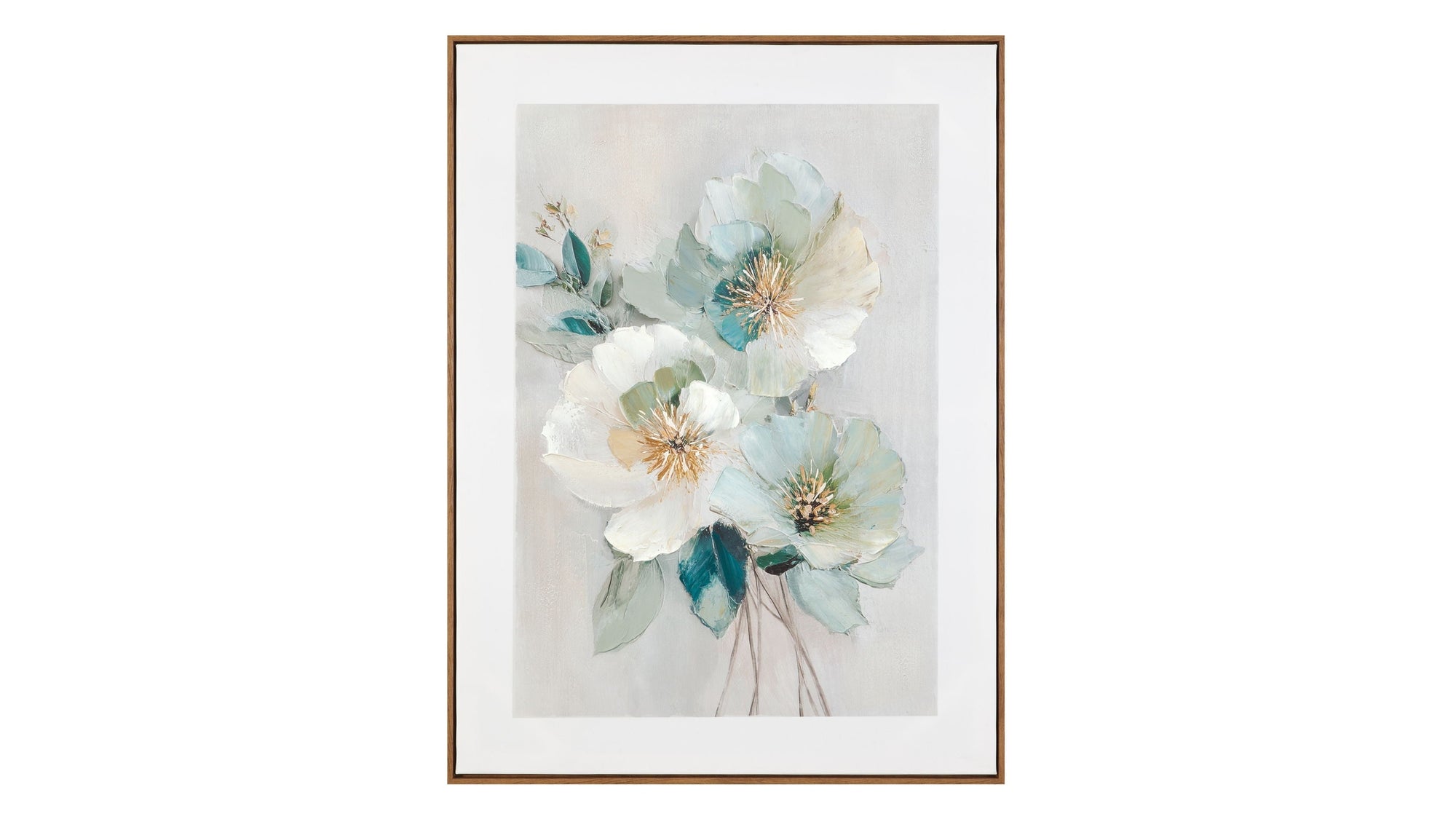 Floral Harmony I Framed Canvas - Beige