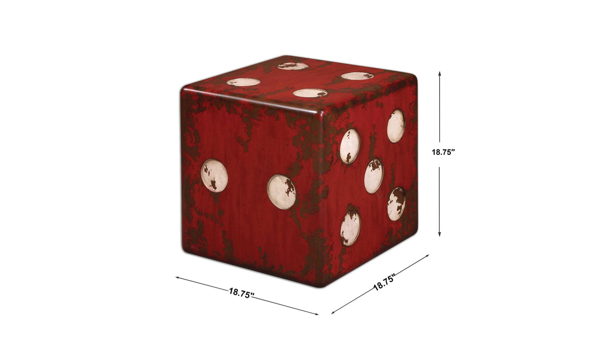 Dice - Accent Table - Red