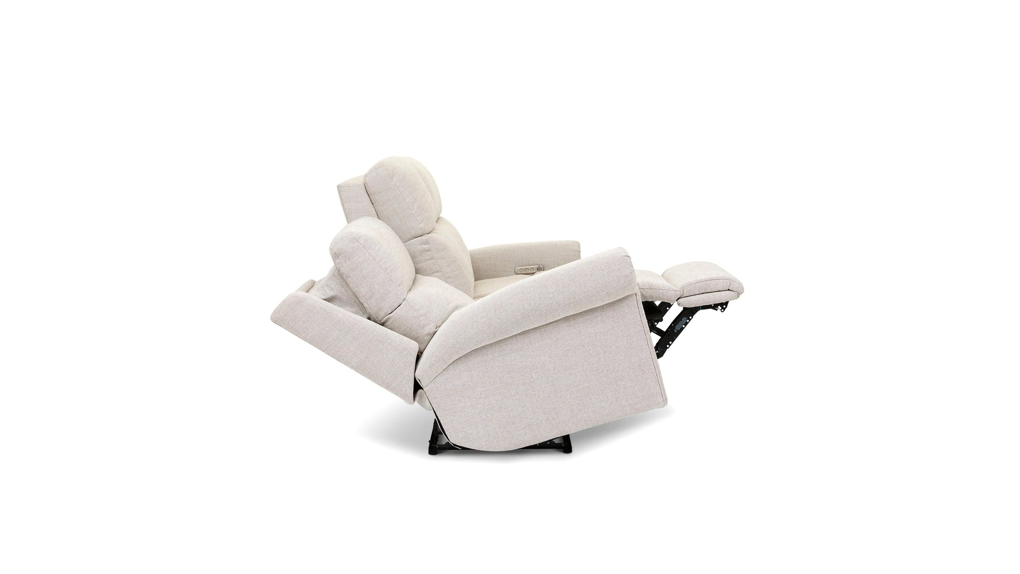 Bernard - Power Reclining Fabric Sofa With Console, Power Headrest, & Lumbar