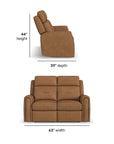 Felix - Power Reclining Loveseat With Console, Power Headrest, Lumbar, Heat & Massage