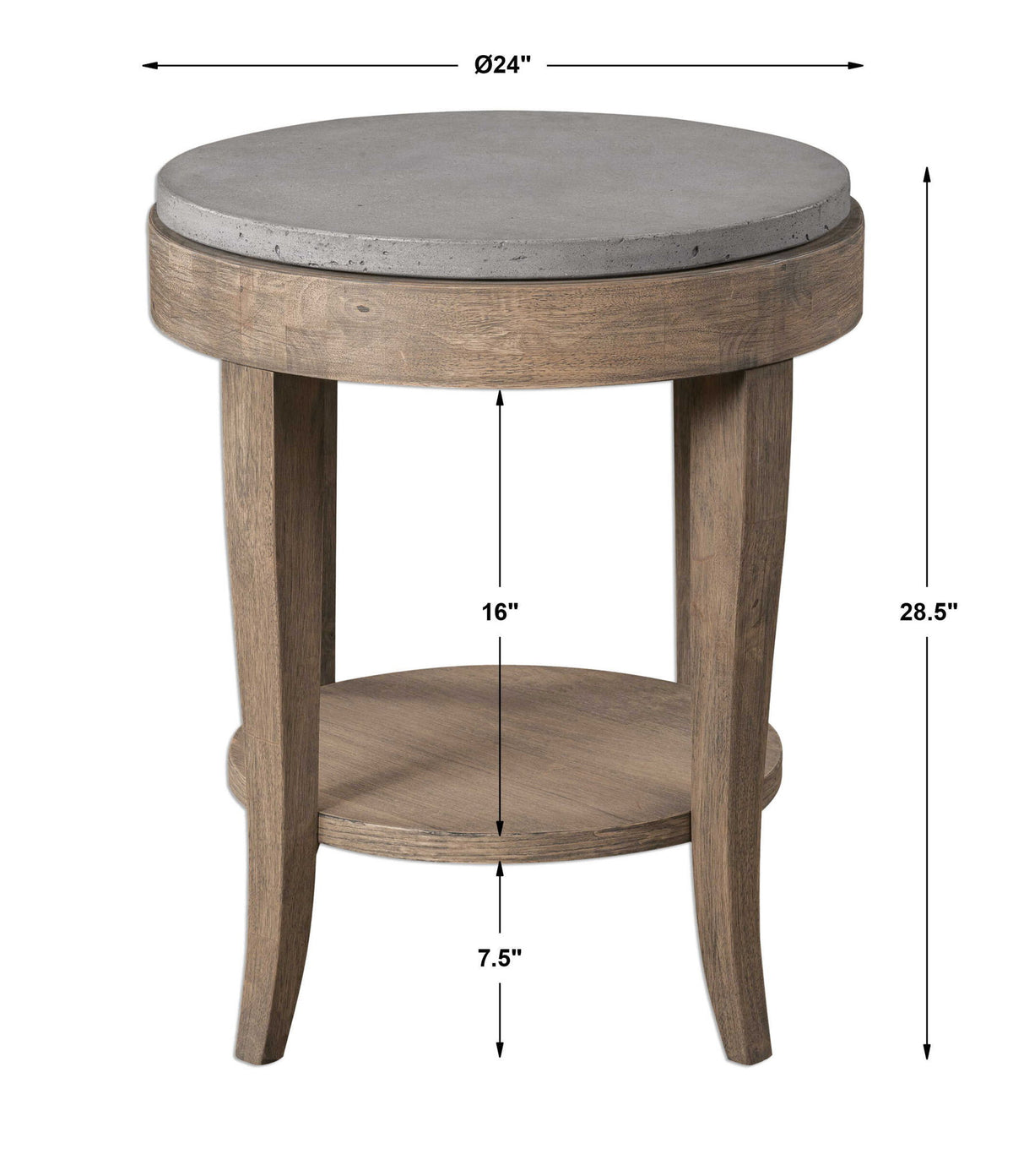 Deka - Round Side Table - Gray &amp; Light Brown