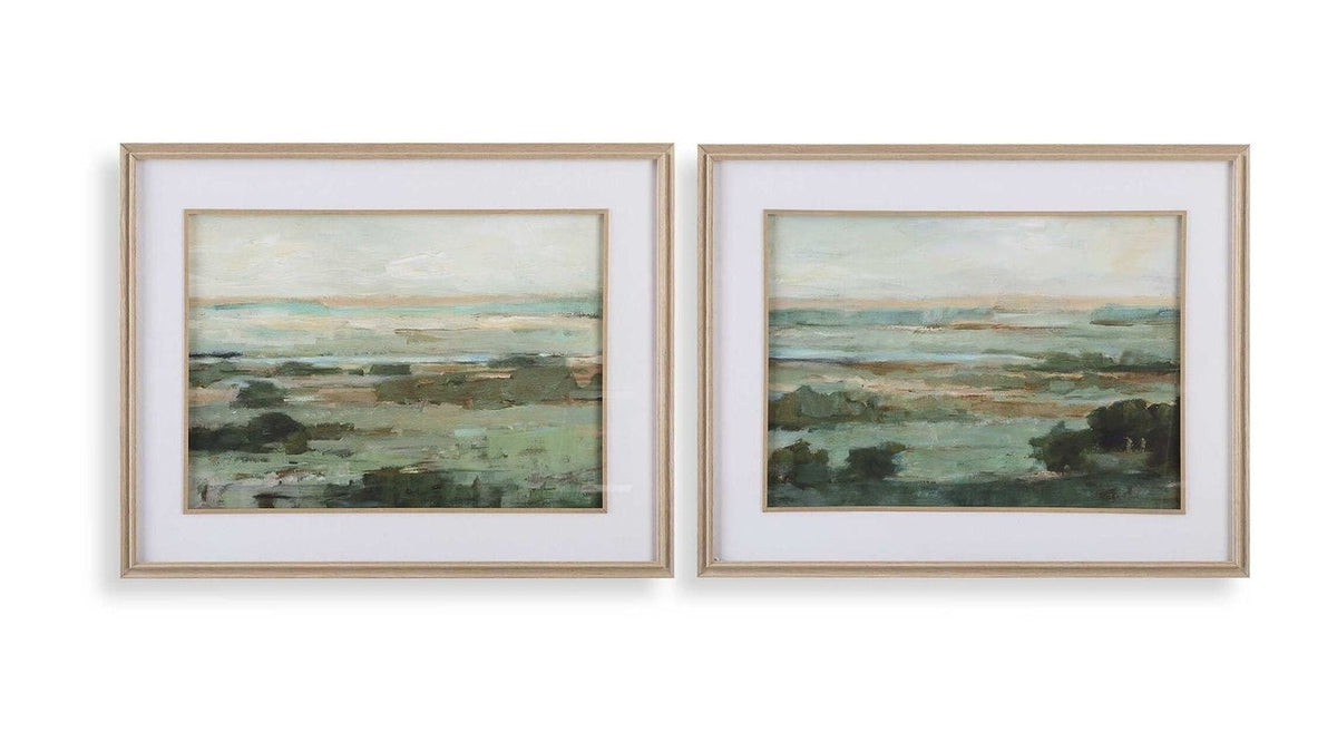 Warm - Valley Framed Prints Set of 2 - Light Brown