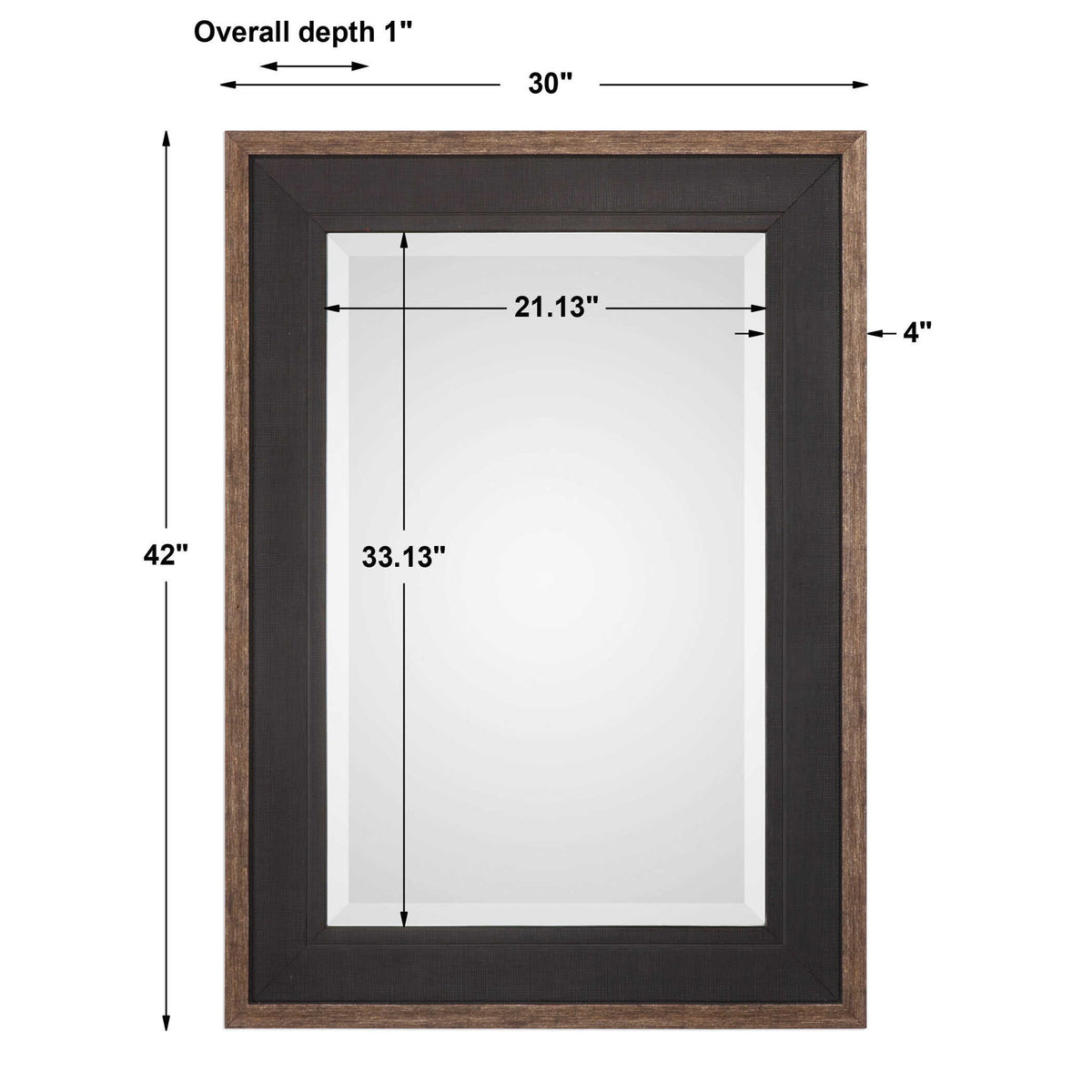 Staveley - Rustic Mirror - Black