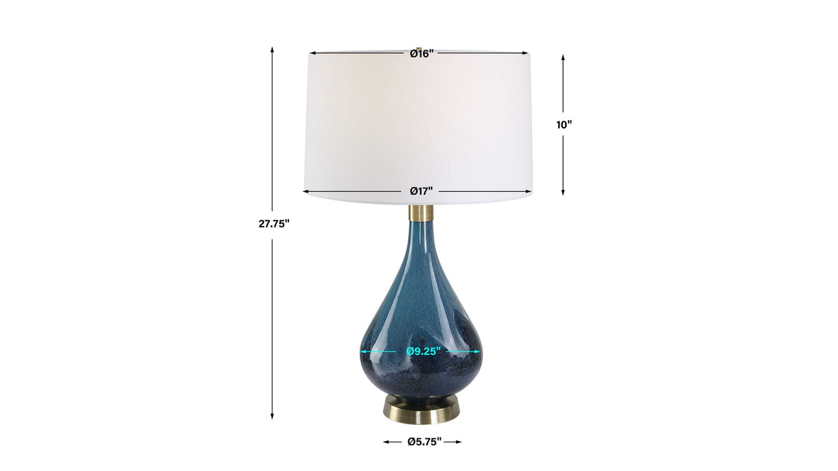Riviera - Art Glass Table Lamp - Blue
