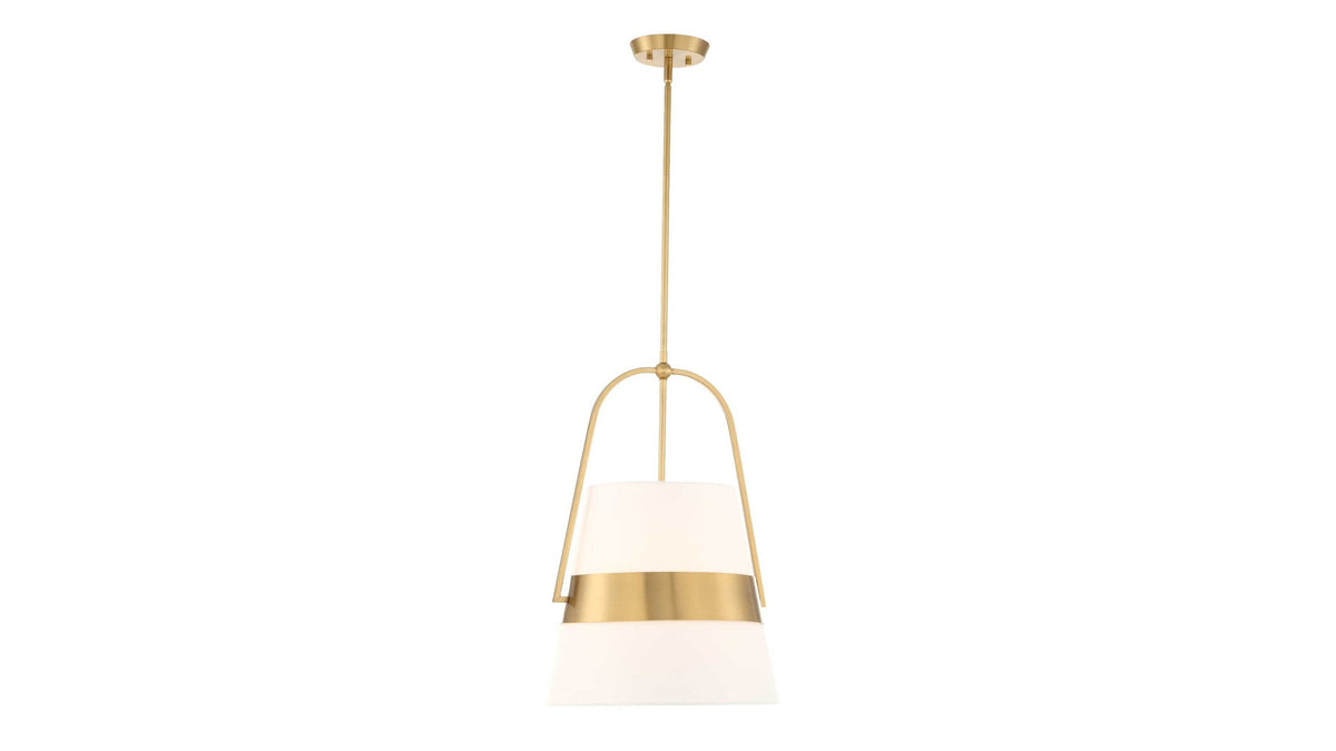 Harness - 1 Light Shade Pendant - White / Gold