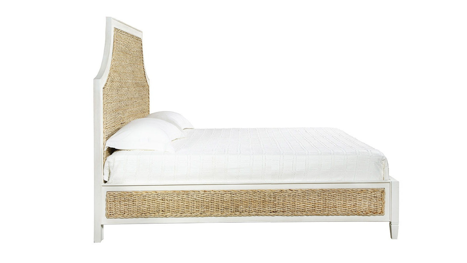 Priscilla - King Bed - White / Light Brown