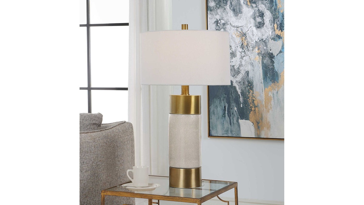 Adelia - Ivory &amp; Brass Table Lamp