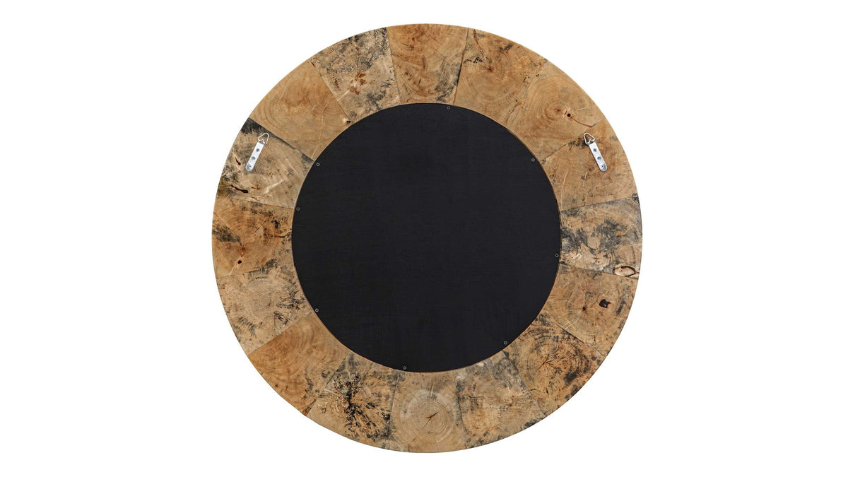 Hiram - Round Wood Mirror - Woodtone