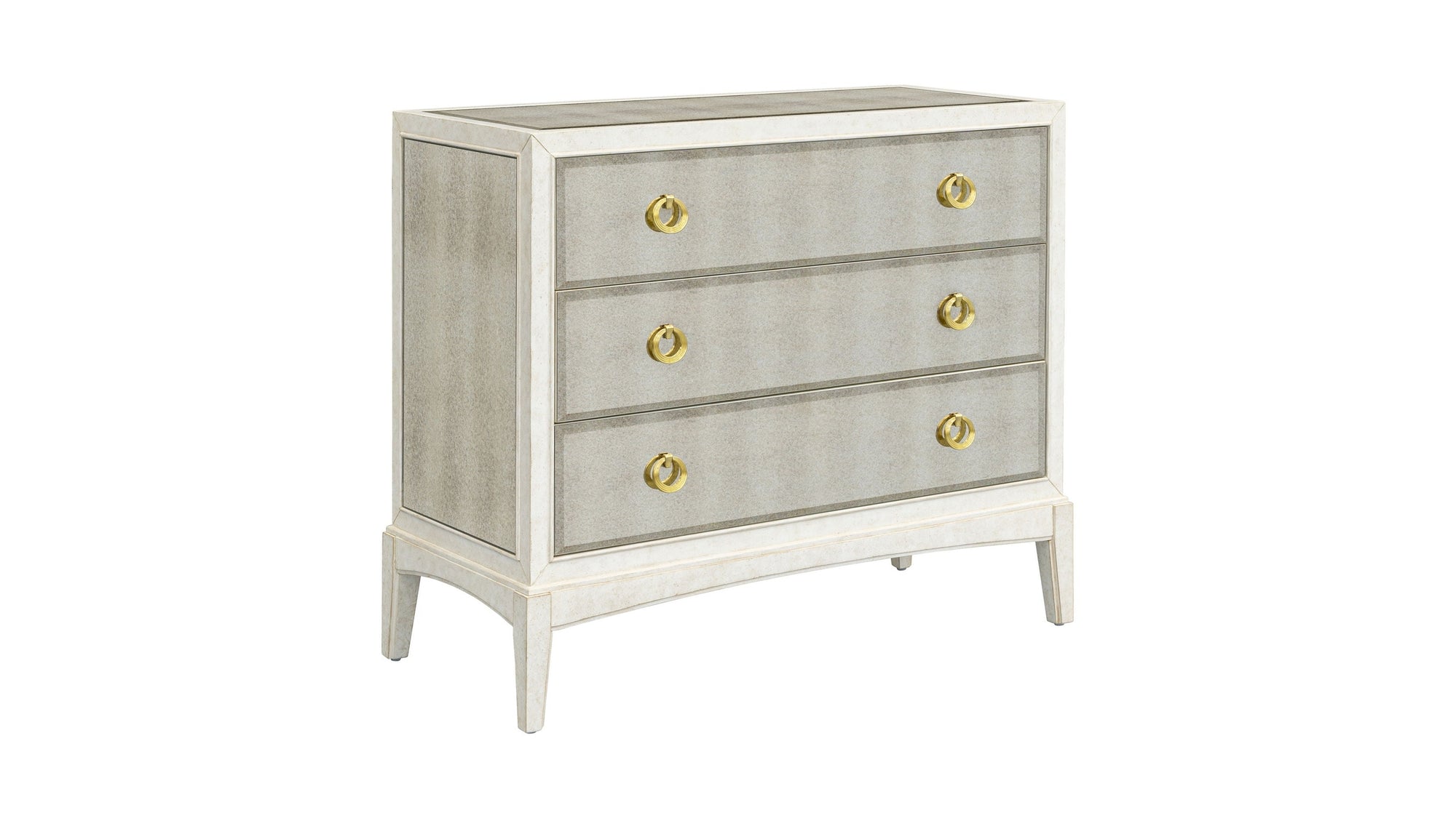 Kiara - Bronze Mirror Glam Hall Chest - White