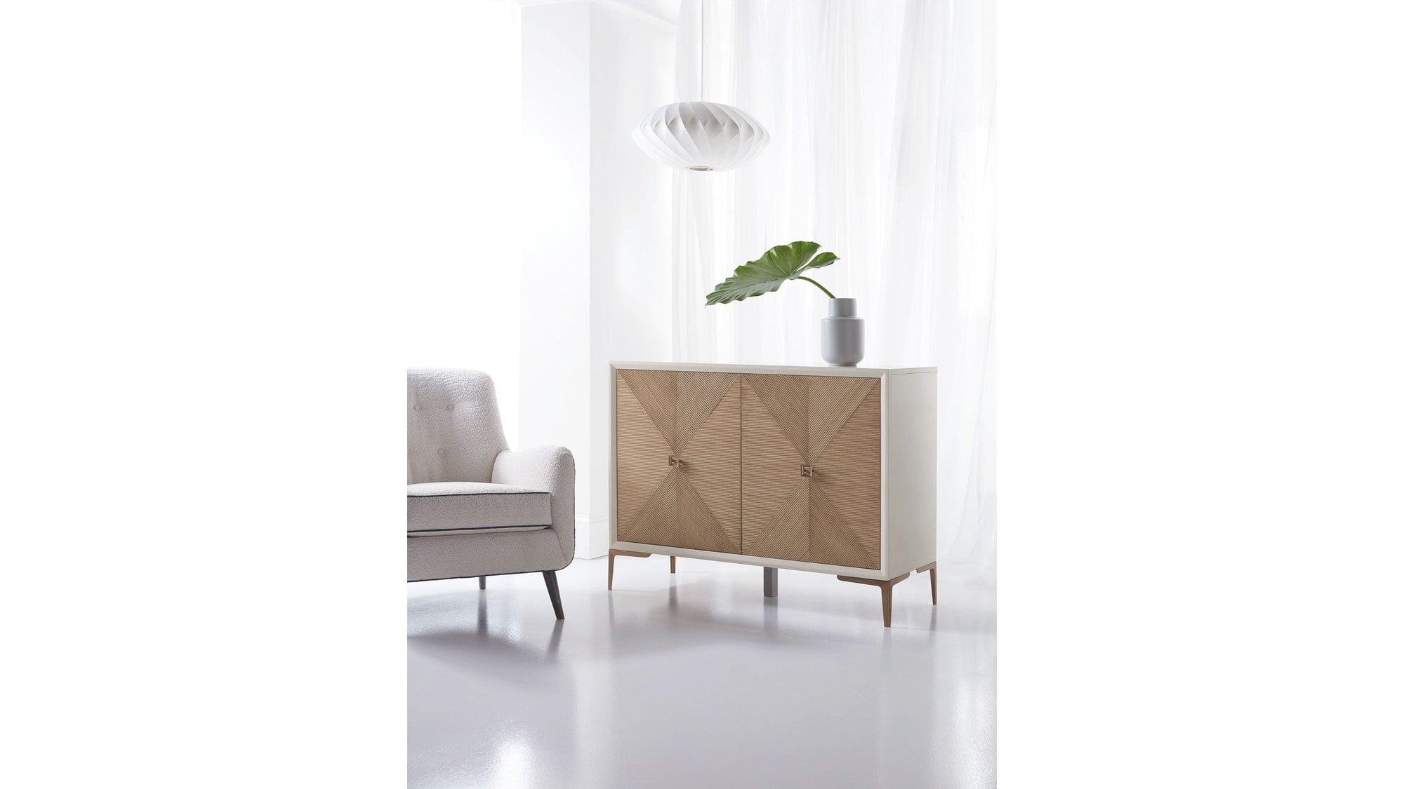 Melange - Lisette Hall Chest - Beige / Light Brown