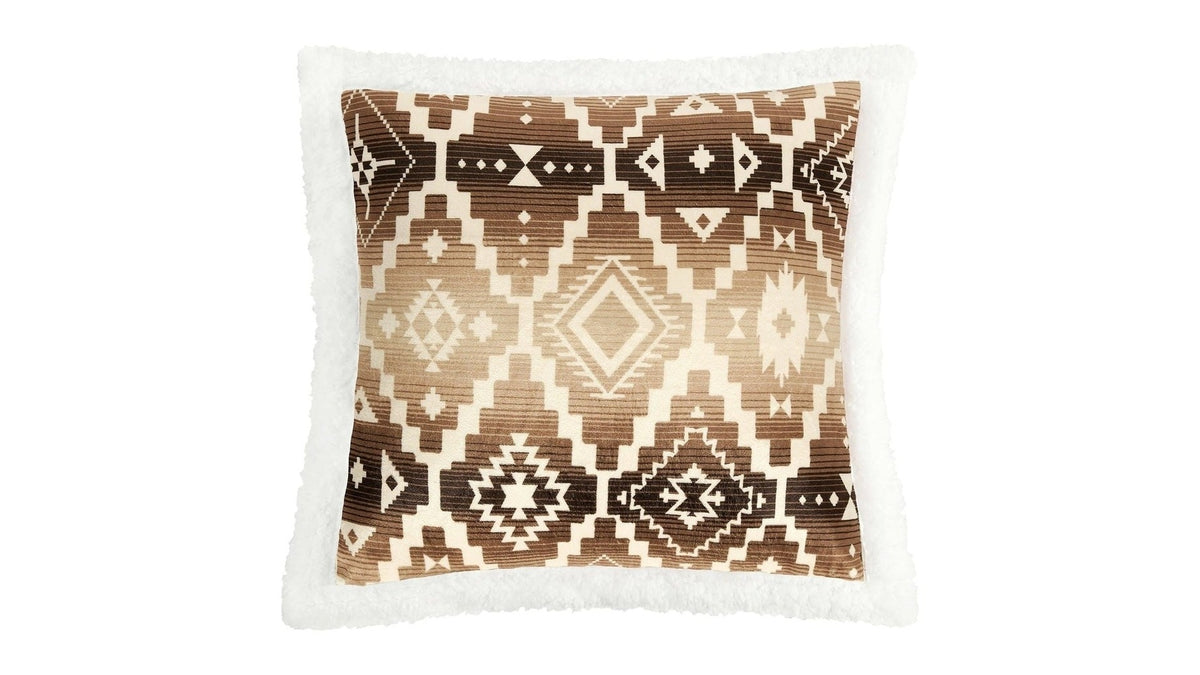Campfire - Chalet Aztec Campfire Sherpa Pillow 6 Per Carton - Multi Color