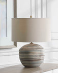 Prospect - Striped Accent Lamp - Light Brown