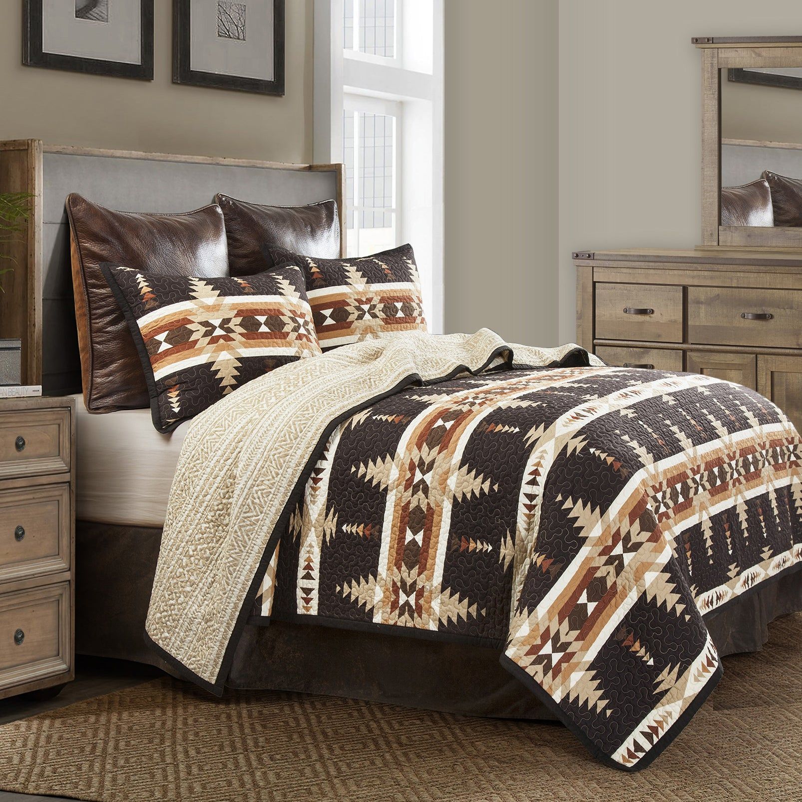 Yosemite - Twin Reversible Quilt Set (Set of 2) - Multi Color