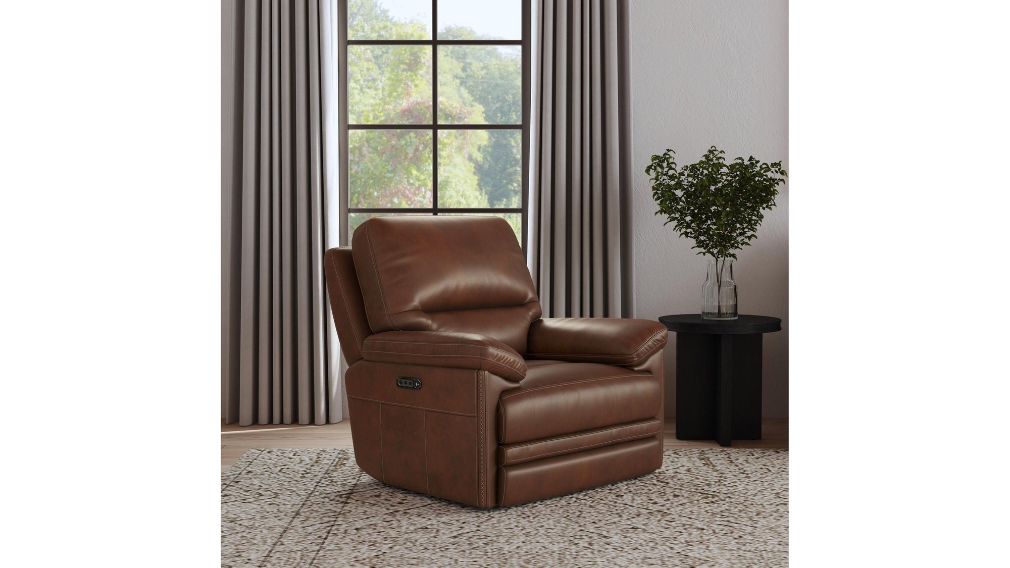 David - Power Gliding Recliner With Power Headrest & Lumbar - Pecan