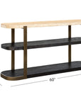 Avalon - Console Table - Bronze Metal Frame With Travertine & Espresso
