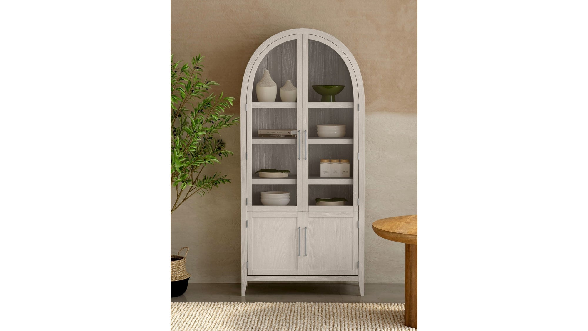 Fynn - Display Cabinet - Light Gray Oak