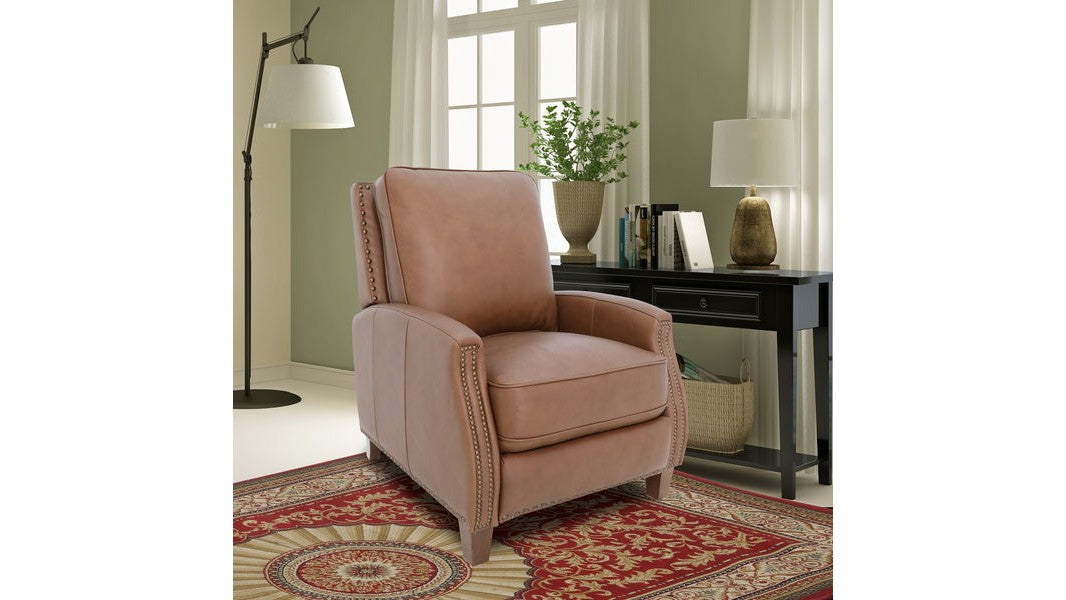 Melrose - Push Thru The Arm Recliner - Saddle