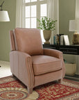 Melrose - Push Thru The Arm Recliner - Saddle