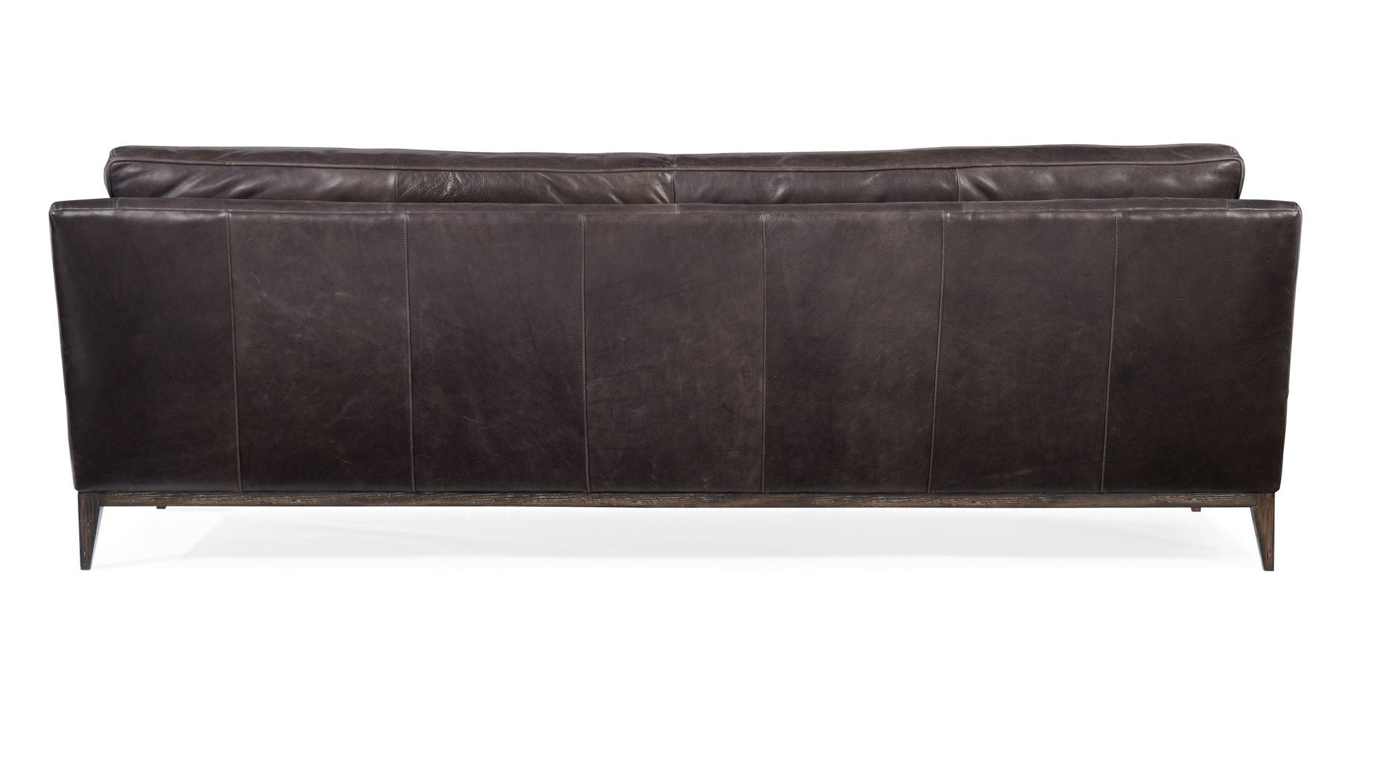 SS - Kandor Leather Stationary Sofa - Black