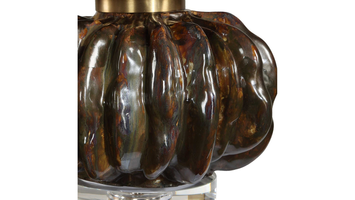 Jaudon - Stacked Table Lamp - Black / Bronze / Brown