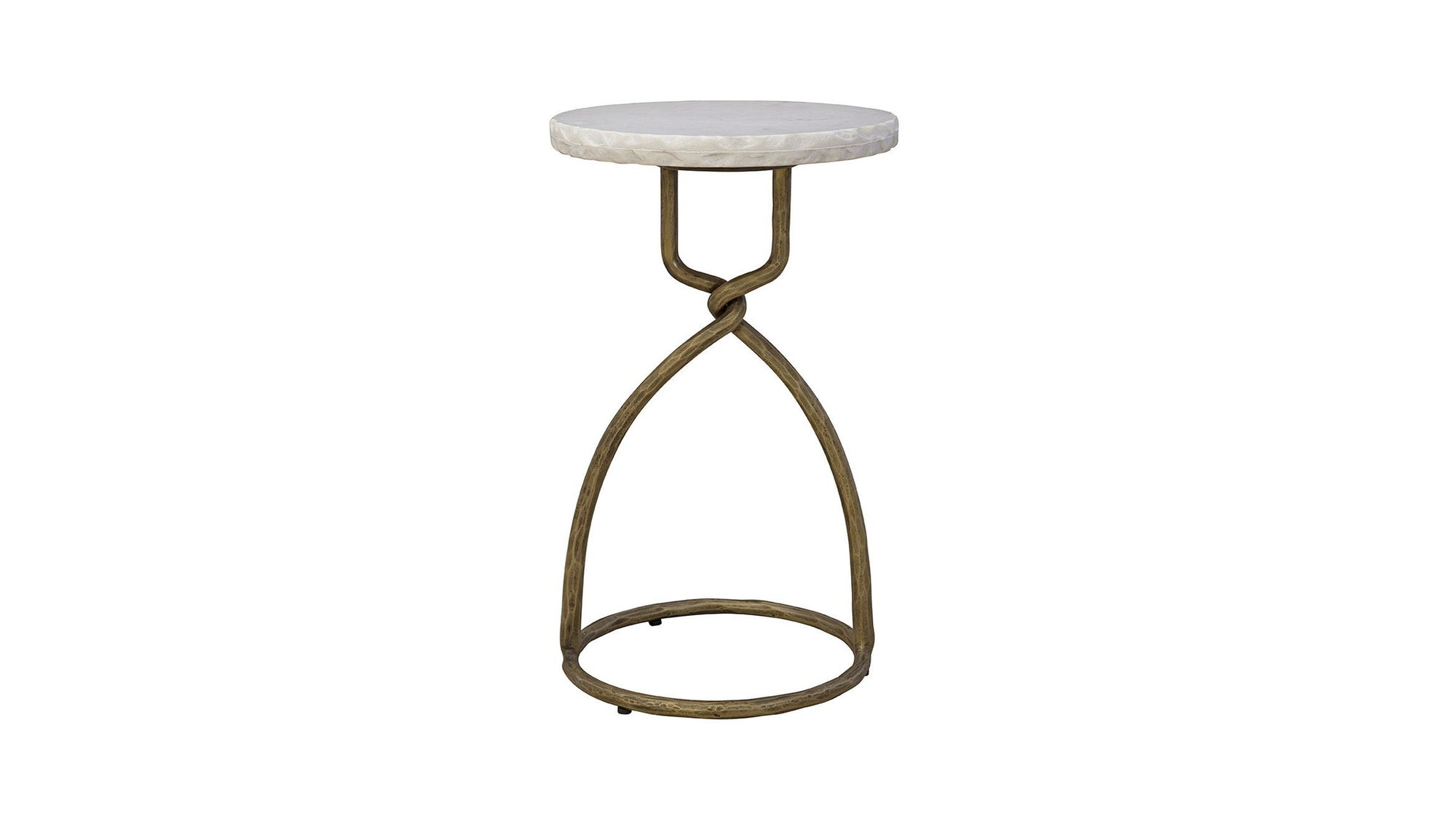 Kevin - Side Table - White / Gold