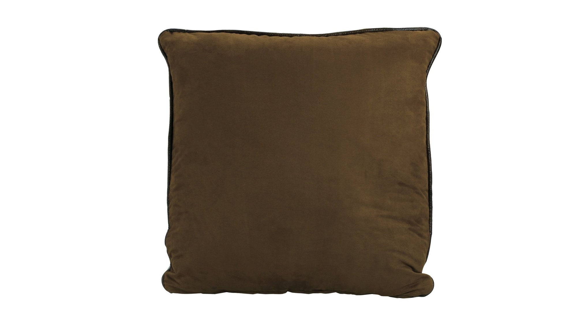 Brown Faux Leather - Euro Pillow - Brown