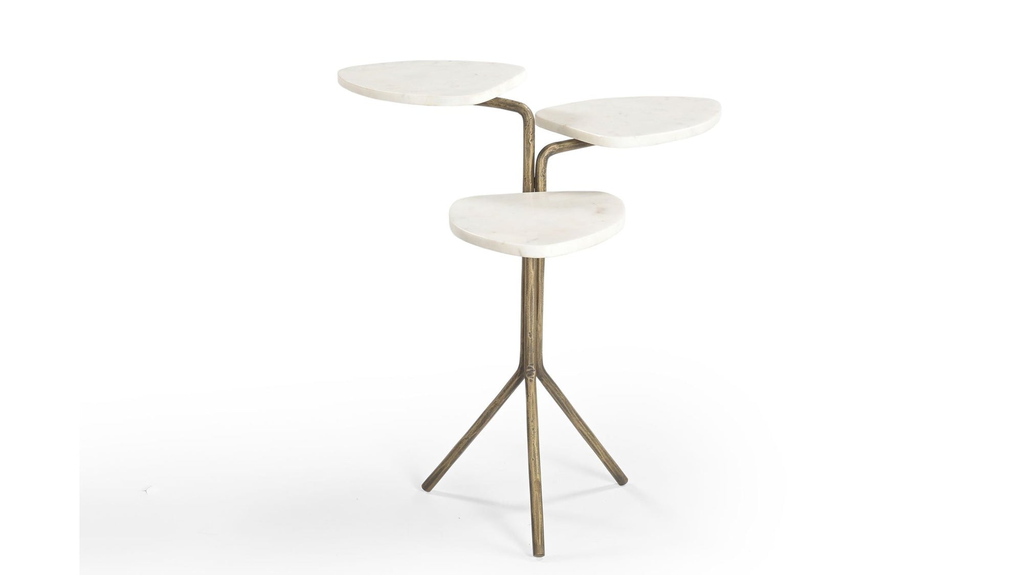 Alpine - Accent Table - Brass / White